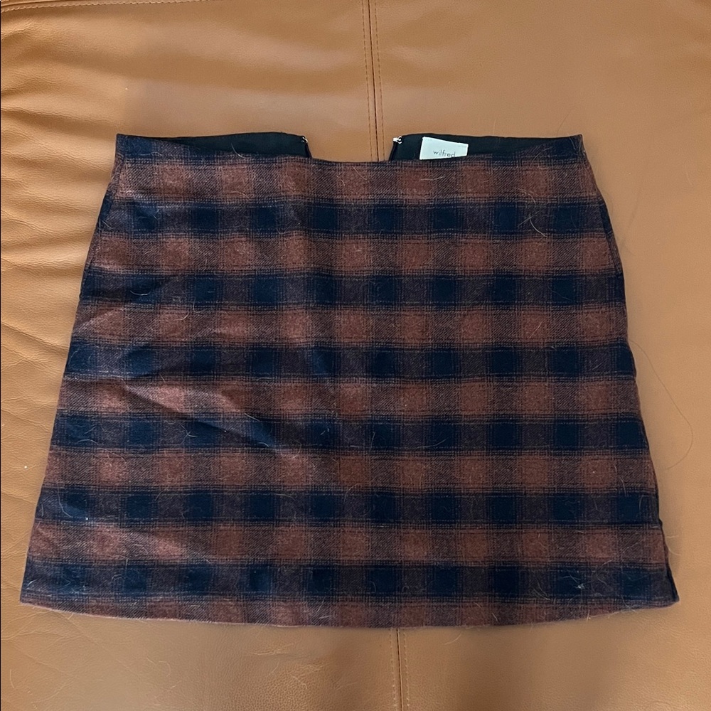Wilfred Black and Brown Plaid Mini Skirt